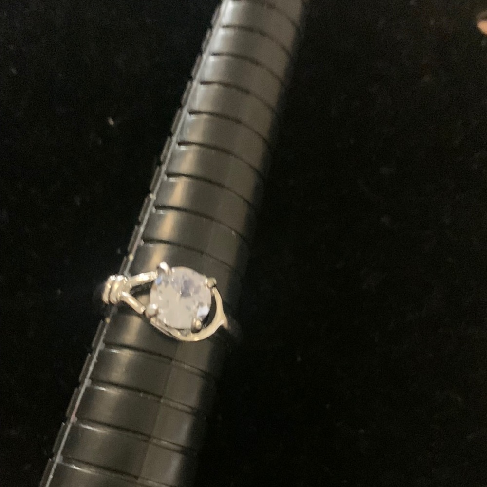 Elegant Silver Ring with Clear cubic zirconia Bogo